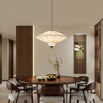 Suki Decorative Pendant Light – Pleated Fabric Shade with Crystal Diffuser
