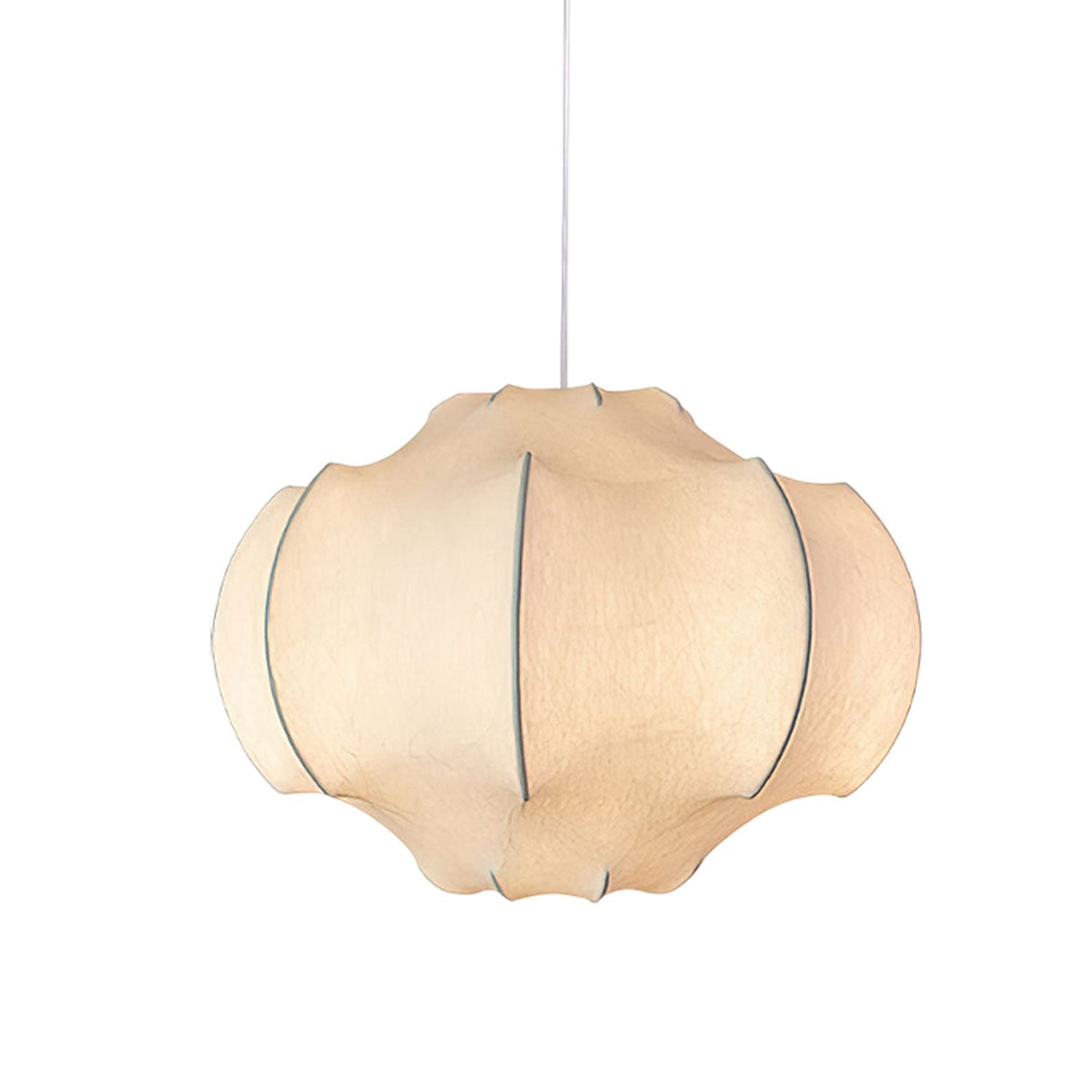 Silken Lotus Pendant Lamp — Genuine Silk Shade, Modern Lotus Form, 5 Sizes