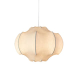 Silken Lotus Pendant Lamp — Genuine Silk Shade, Modern Lotus Form, 5 Sizes