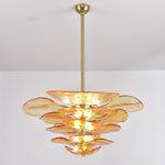 Petals Glass Chandelier – Hand-Blown Art Glass Pendant Light in Gold