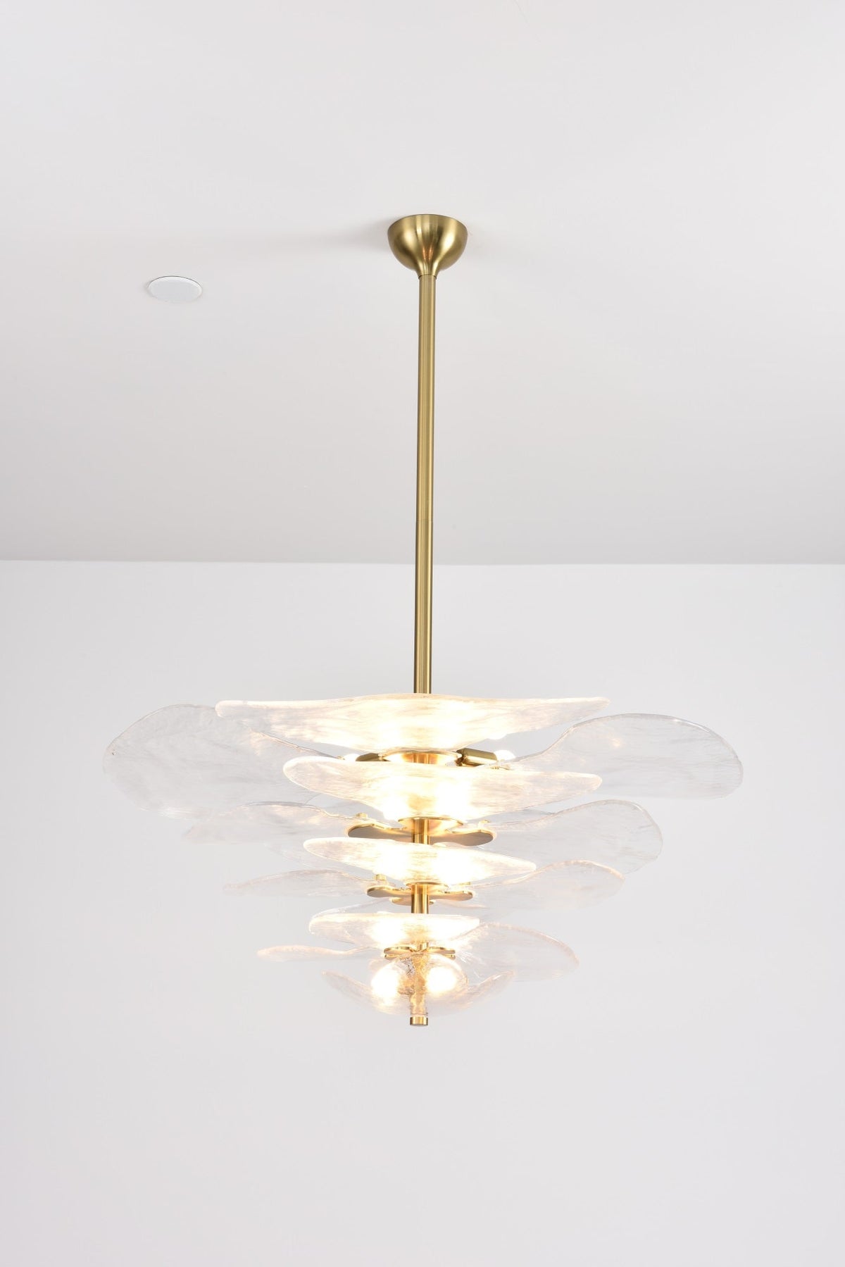 Petals Glass Chandelier – Hand-Blown Art Glass Pendant Light in Gold