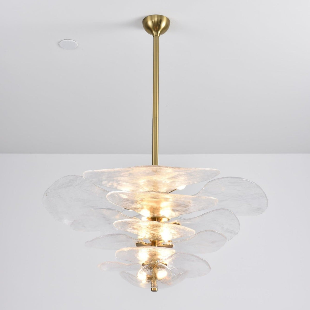 Petals Glass Chandelier – Hand-Blown Art Glass Pendant Light in Gold