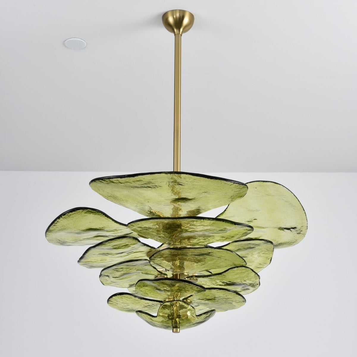 Petals Glass Chandelier – Hand-Blown Art Glass Pendant Light in Gold