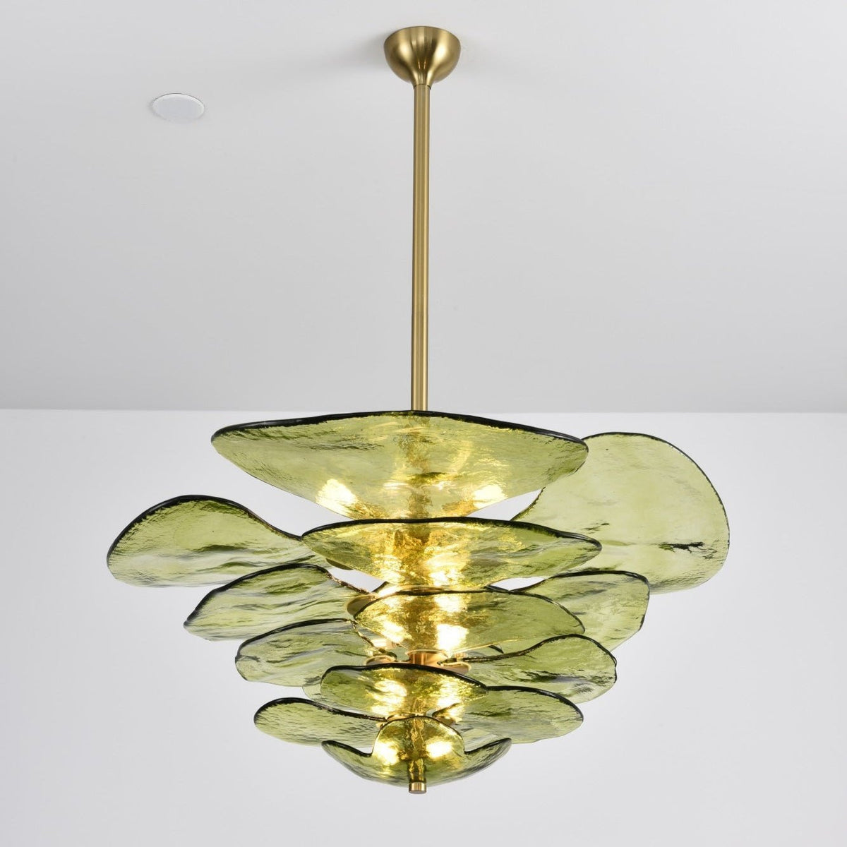 Petals Glass Chandelier – Hand-Blown Art Glass Pendant Light in Gold