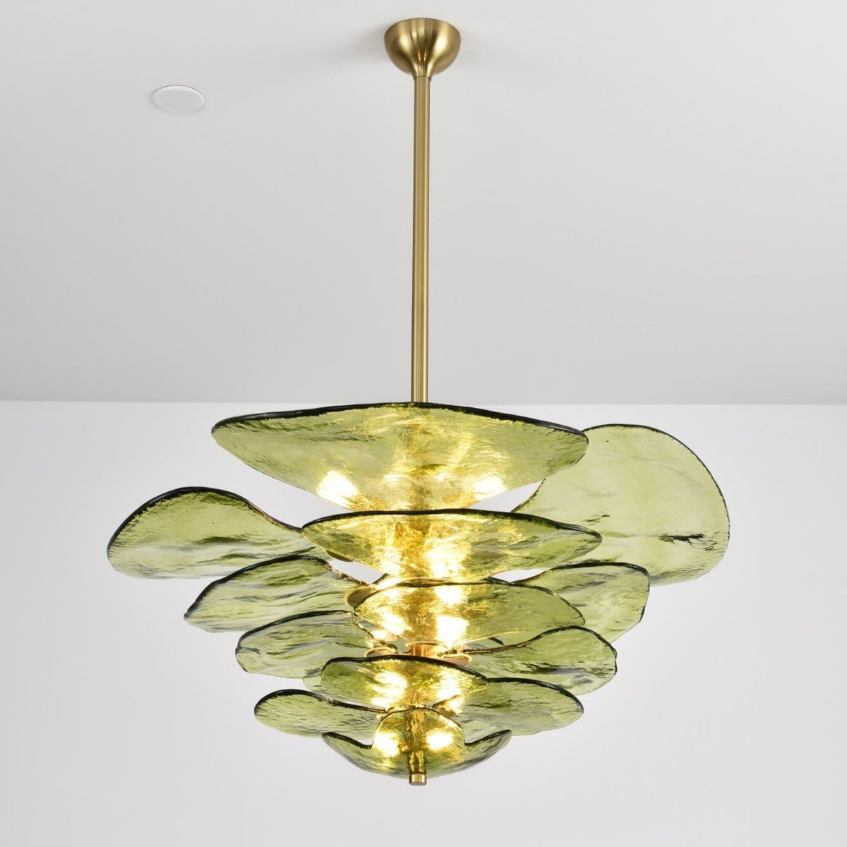 Petals Glass Chandelier – Hand-Blown Art Glass Pendant Light in Gold