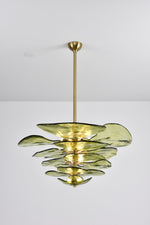 Petals Glass Chandelier – Hand-Blown Art Glass Pendant Light in Gold