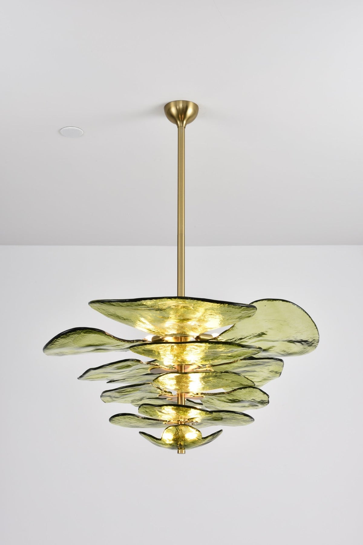 Petals Glass Chandelier – Hand-Blown Art Glass Pendant Light in Gold