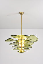 Petals Glass Chandelier – Hand-Blown Art Glass Pendant Light in Gold