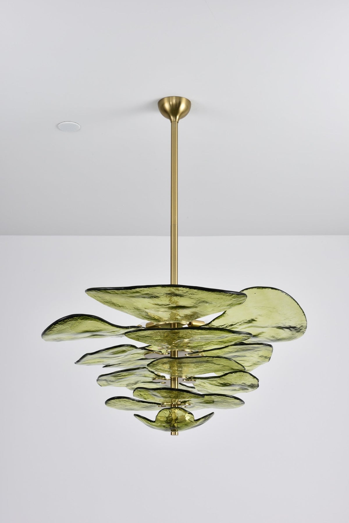Petals Glass Chandelier – Hand-Blown Art Glass Pendant Light in Gold