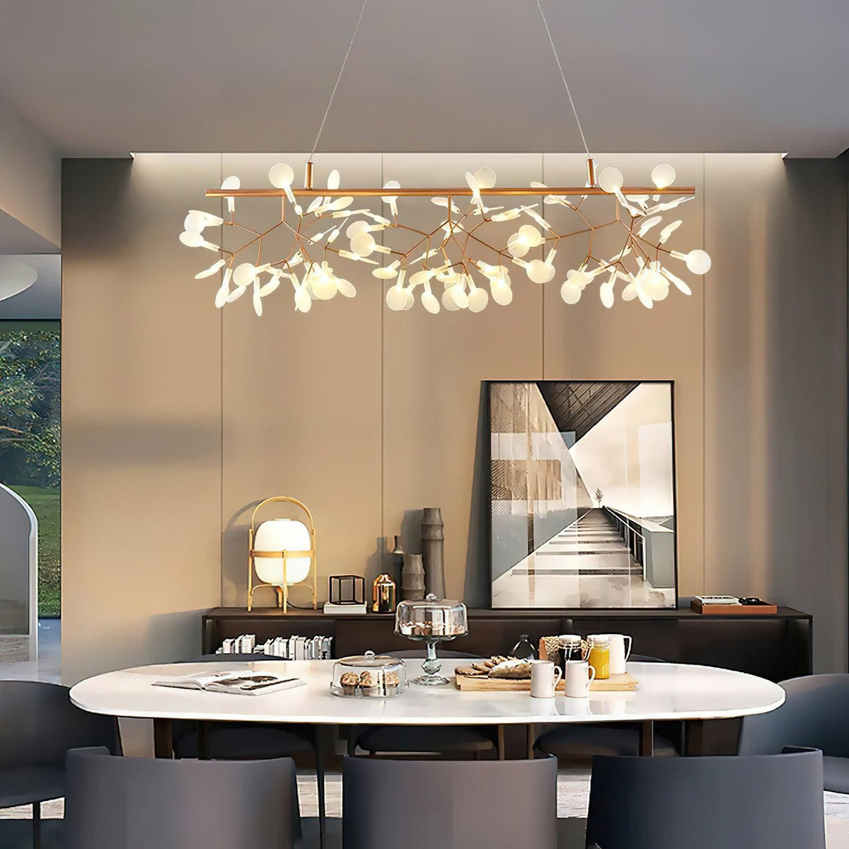 Firefly Linear LED Chandelier – Modern Acrylic Pendant Light for Dining & Living Spaces
