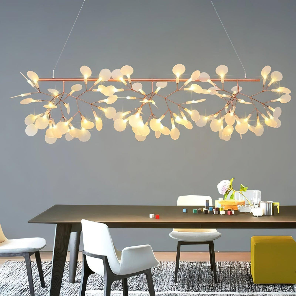 Firefly Linear LED Chandelier – Modern Acrylic Pendant Light for Dining & Living Spaces