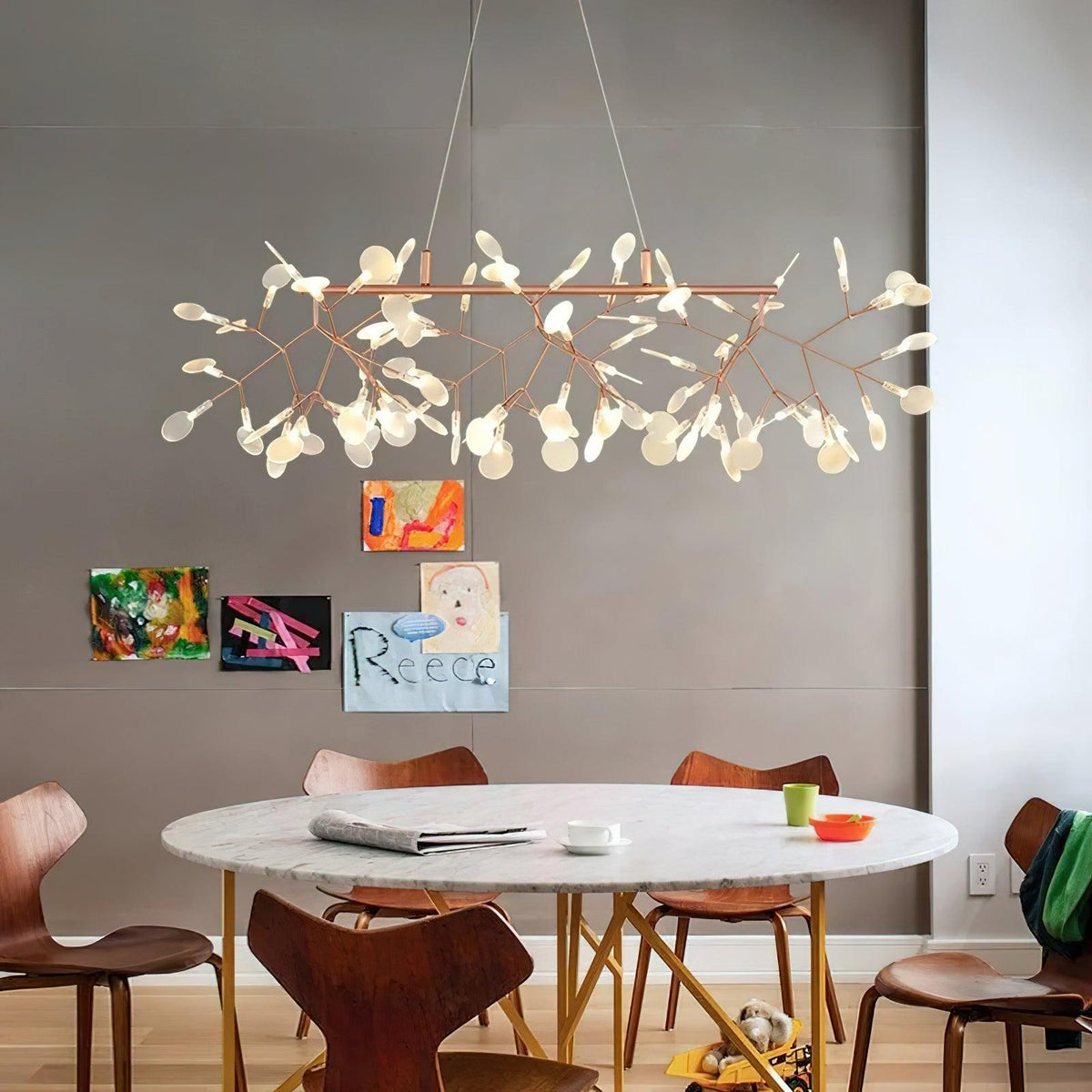 Firefly Linear LED Chandelier – Modern Acrylic Pendant Light for Dining & Living Spaces