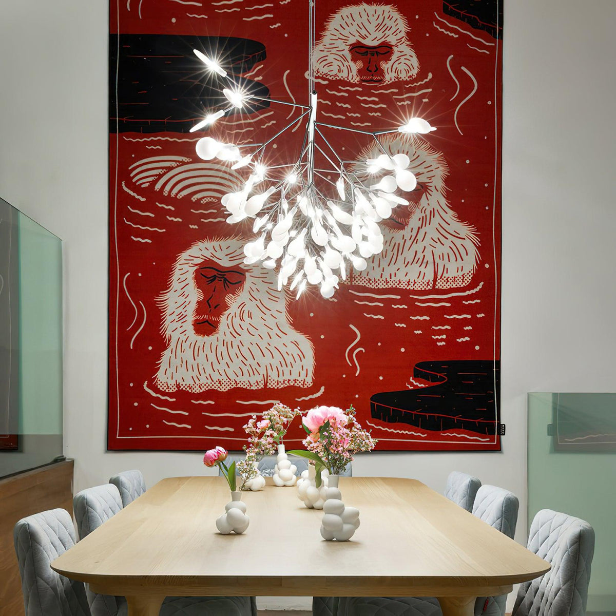 Firefly Linear LED Chandelier – Modern Acrylic Pendant Light for Dining & Living Spaces
