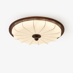 Seraphyne Flush Mount Ceiling Light in Walnut and Fabric