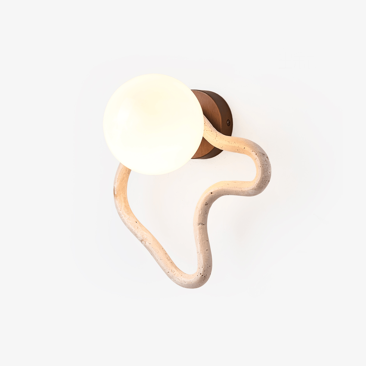 Serpentine Travertine Wall Sconce — Modern Organic Lighting for Hallways & Living Spaces