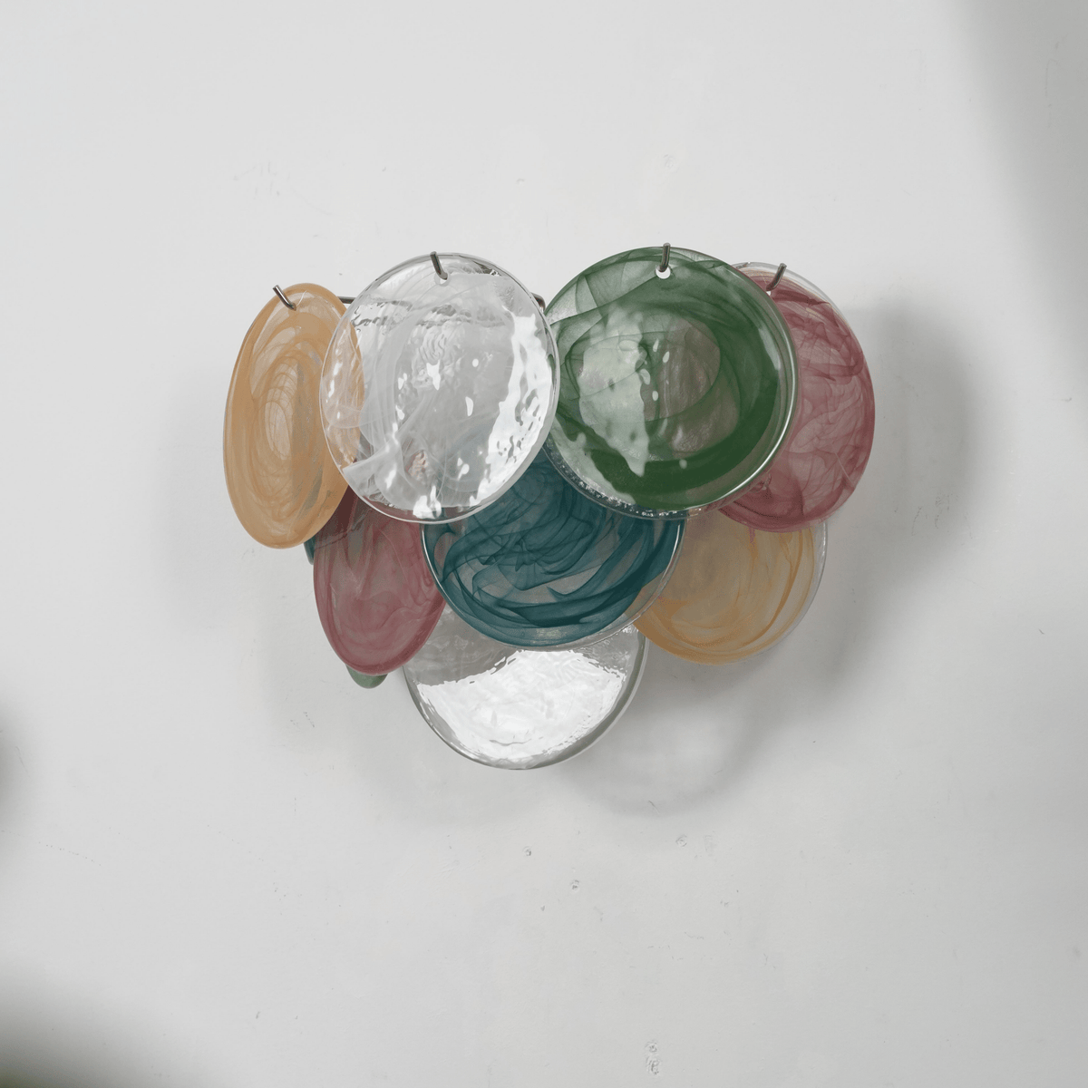 Lunaria Disc Glass Wall Sconce – Handcrafted Murano Glass, Nickel Finish