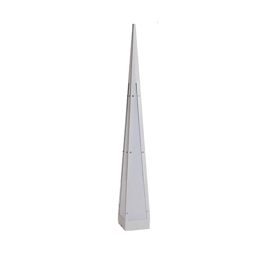 Geometric Pyramid LED Floor Lamp in Stainless Steel for Outdoor and Modern Interiors