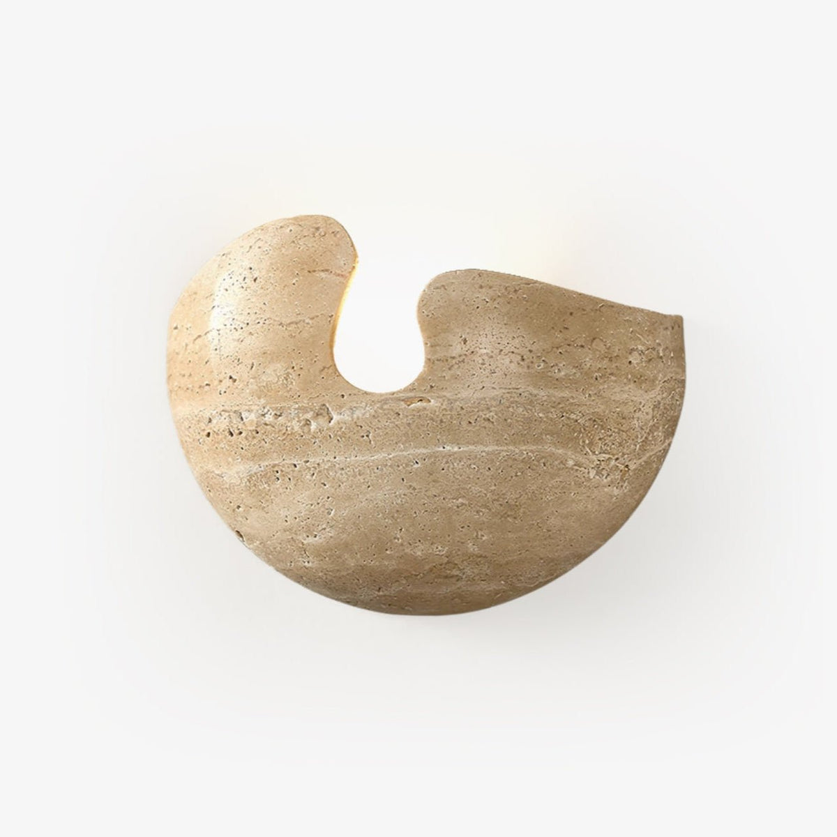 Nesa Travertine Stone Wall Sconce — Sculptural Ambient Lighting for Modern Interiors