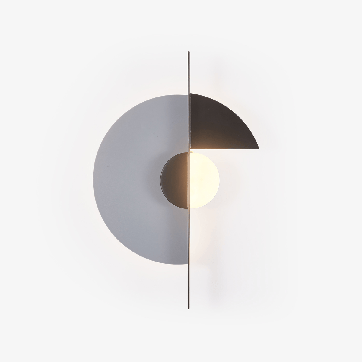 Geometric Eclipse LED Wall Sconce in Black and Grey Metal