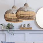 Natural Wicker Island Hanging Light
