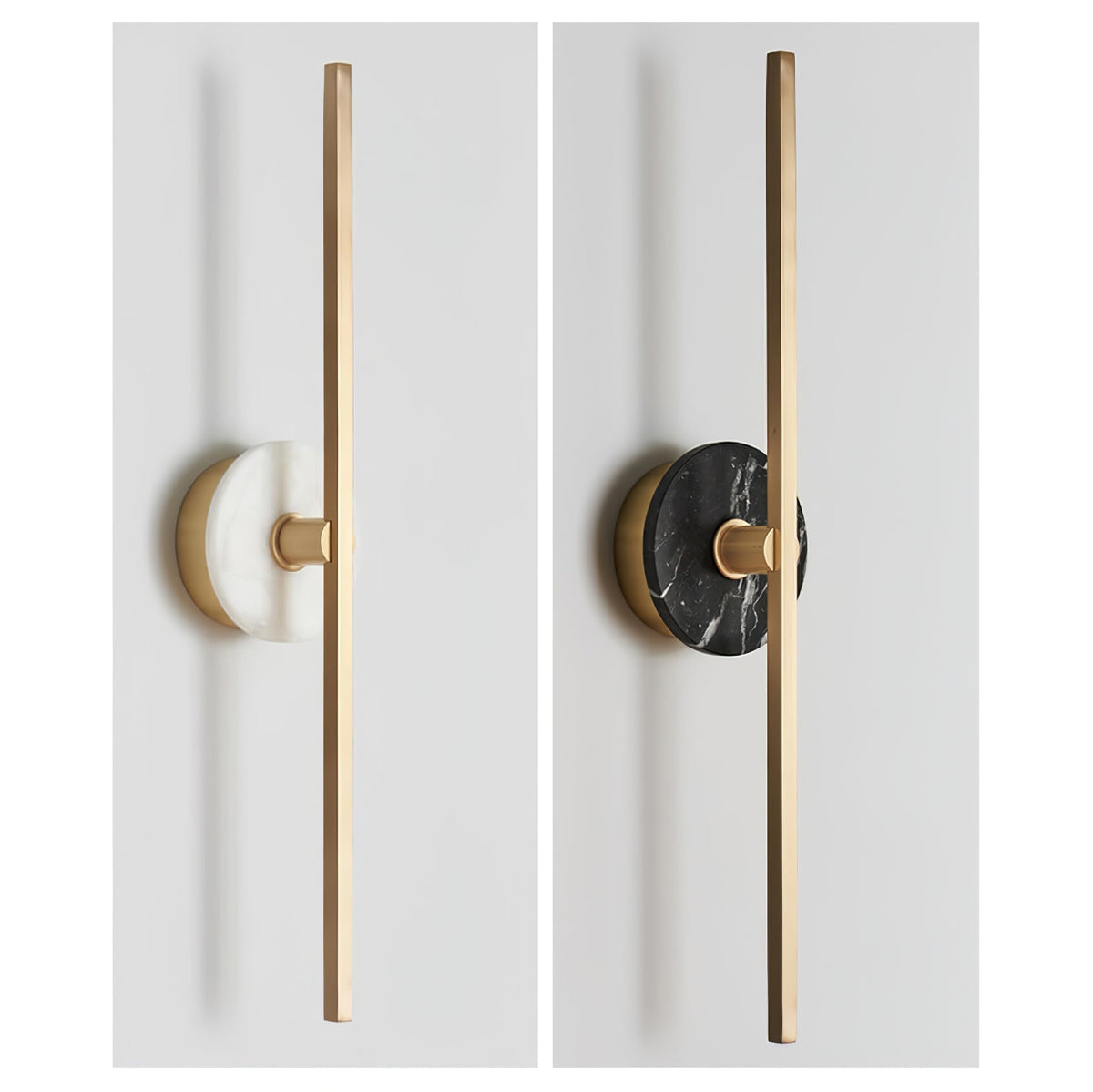Zylaro Stone Wall Light – Brushed Brass & Marble LED Sconce