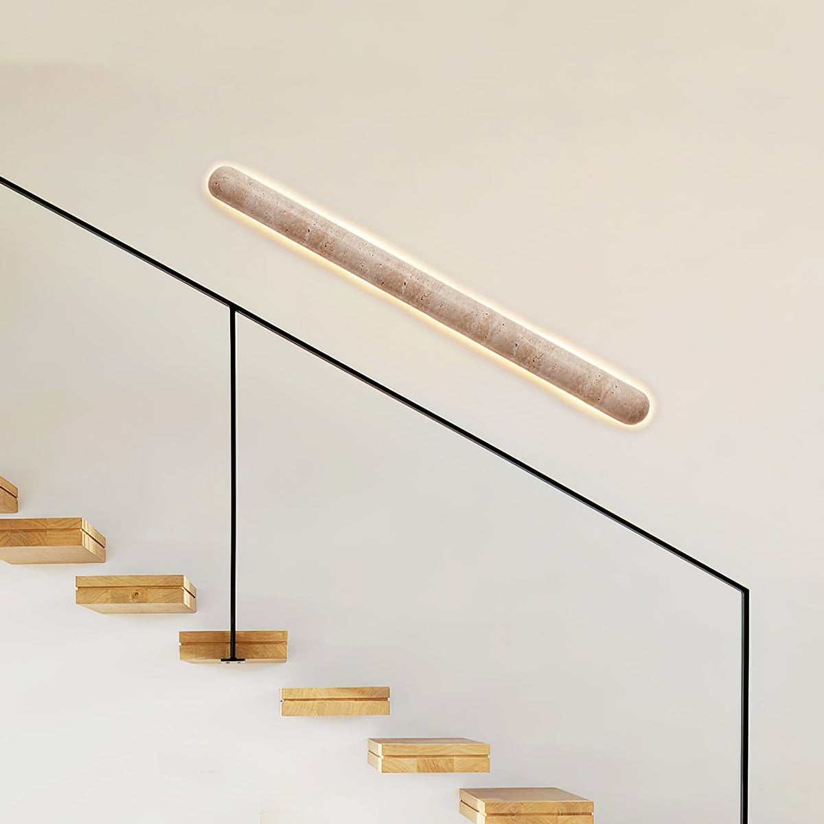 Liora Travertine Wall Sconce — Sculptural Stone LED Wall Light