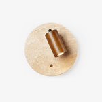 Travertine Spot Wall Sconce in Walnut Wood – Modern Stone Lighting