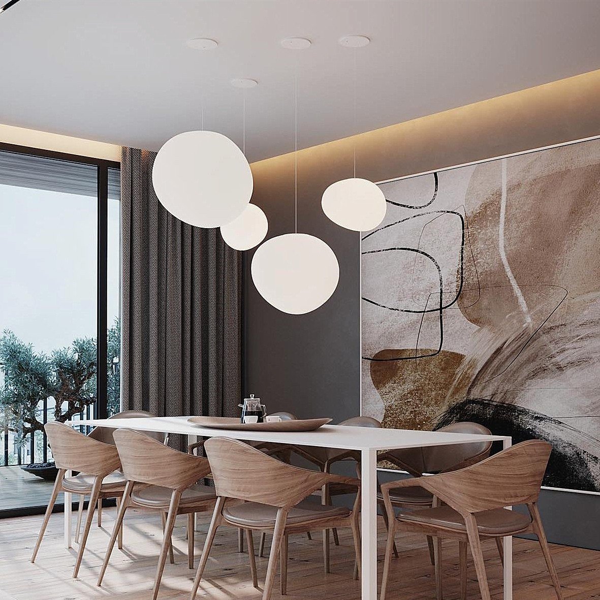 Nordic Living Room Pebble Pendant Lamp
