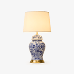 Peony Porcelain Jar Table Lamp with Fabric Shade