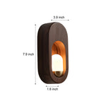 1 Light Wood Oval Wall Sconce Wood Walnut