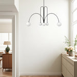 Modern White Round Glass Pendant Light