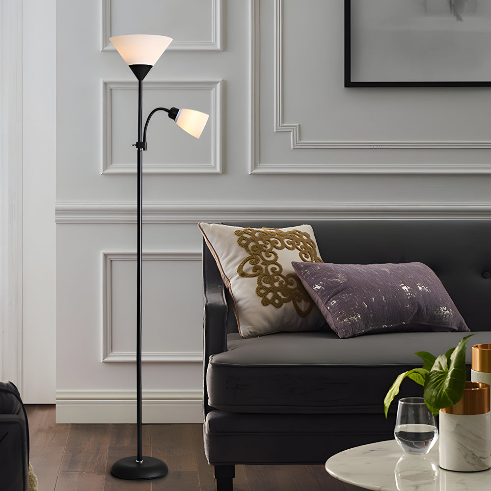 67 Inch Modern Torchiere Uplight Floor Lamp With Adjustable Sidelight