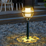 Matte Black Solar Caged Lantern for Modern Outdoor Spaces