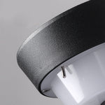 Modern Black Round Led Solar Outdoor Path Light With Stake Garden Bollard Light