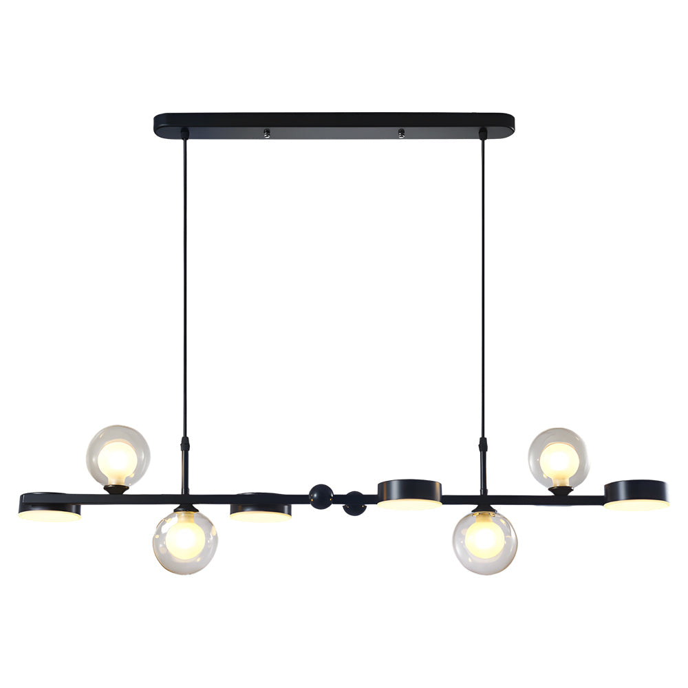 6 8 Light 3Step Dimming Glass Ball Led Long Dining Room Chandelier