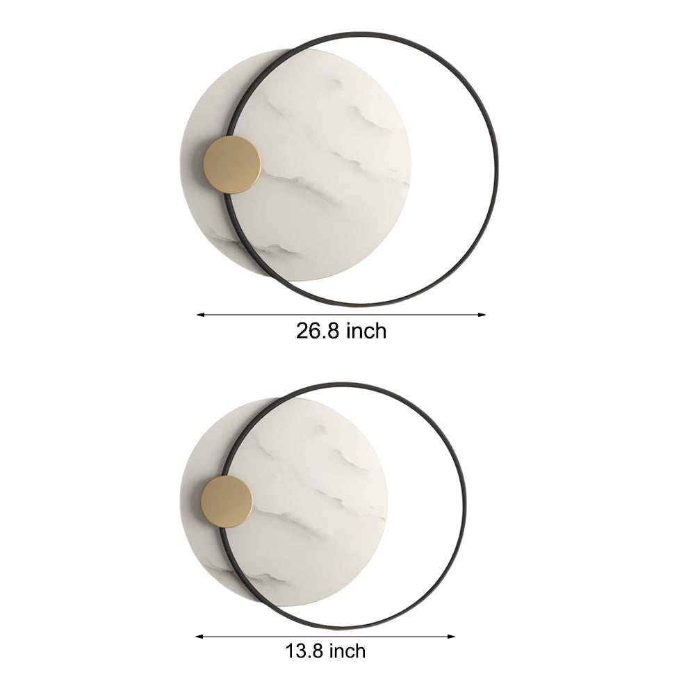 Dia 13 26 Round Marble Decorative Led Wall Sconces For Home