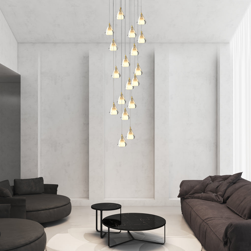 Crystal Shade Staircase Chandelier Ha095068