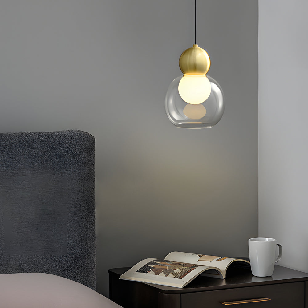 Glass Gourd Creative 3 Step Dimming Copper Luxury Modern Pendant Lights Li002741