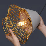 Cement Iron Cage Retro Pendant Light Li002289