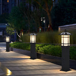 Solar-Powered LED Bollard Lights with Asian-Inspired Design for Modern Outdoor Spaces