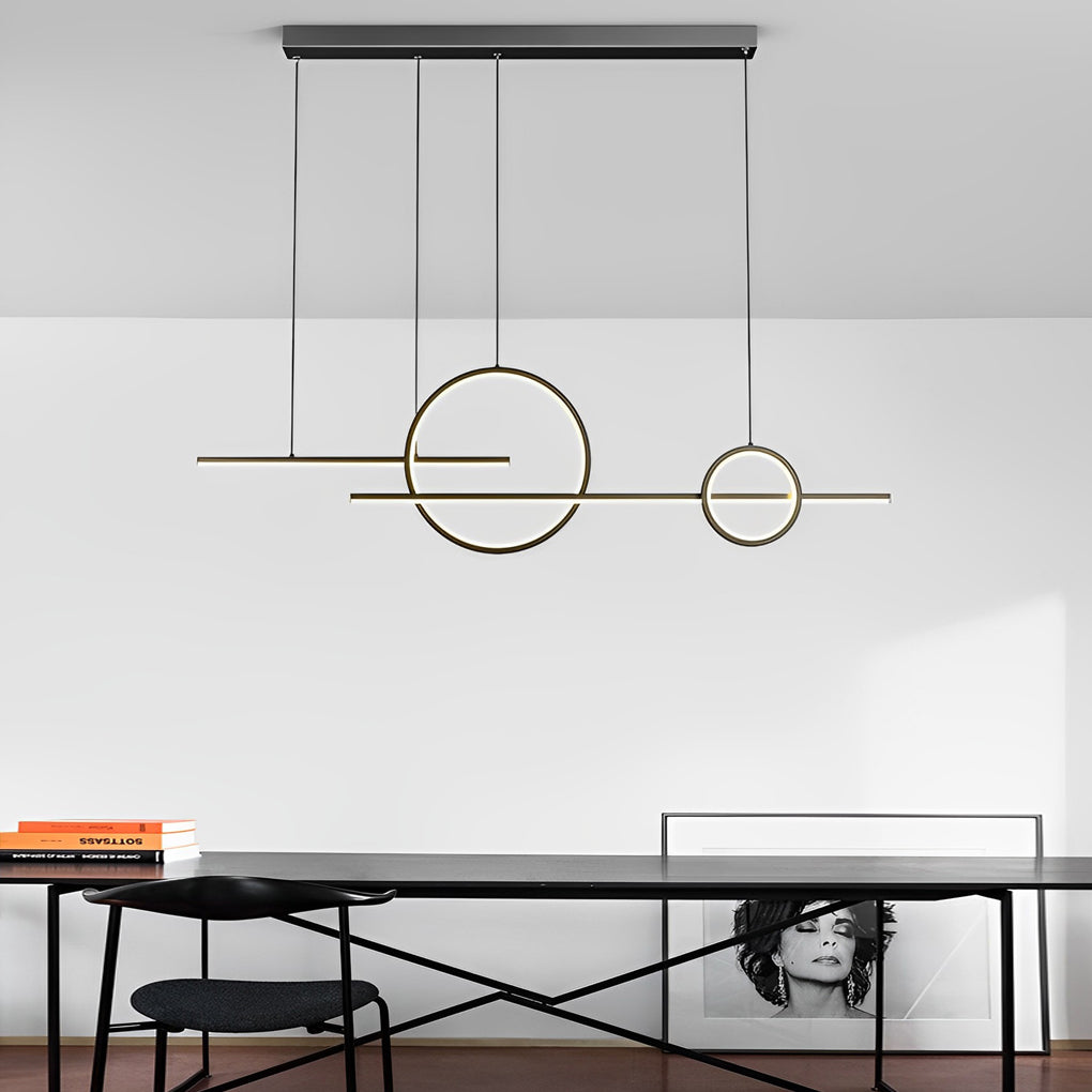 Circles Modern LED Chandelier with Stepless Dimming for Dining Room