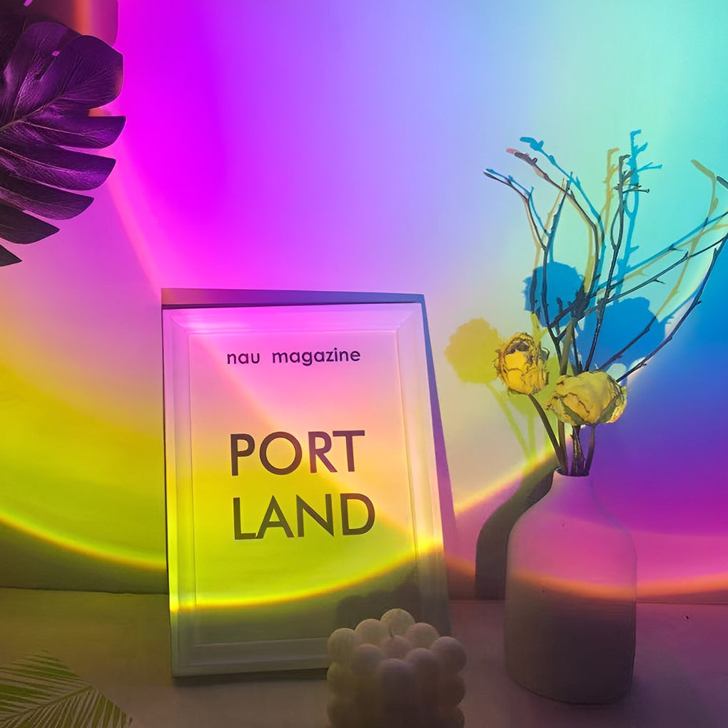 Sunset Rainbow Projection Table Lamp Usb Led Ambient Lights