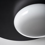 1 Light Led Oval Metal White Glass Flush Mount Ceiling Light