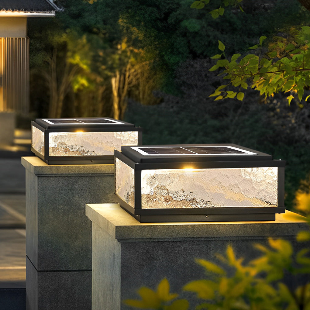 Modern Outdoor Solar Fence Post Light Ha080597