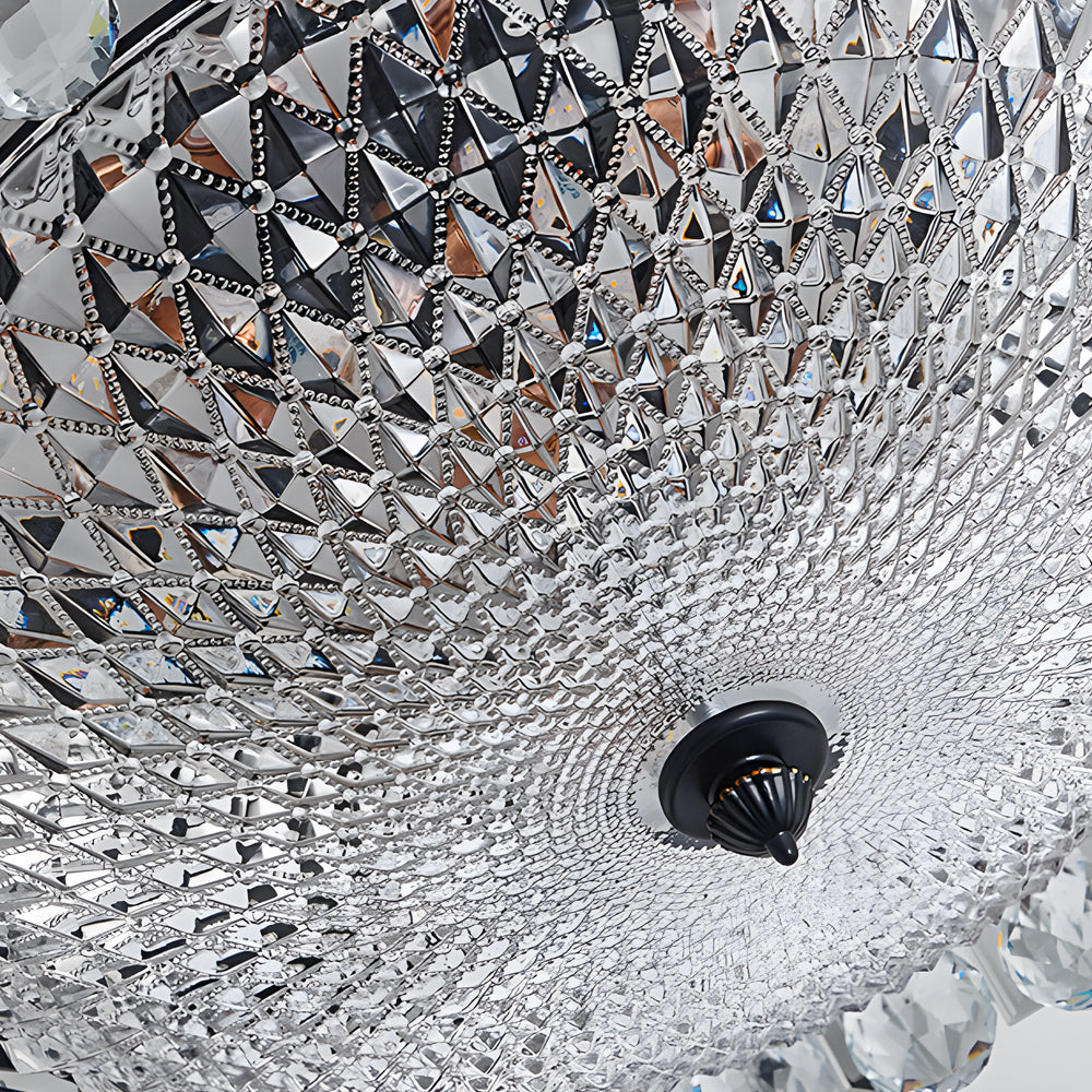 Round Crystal Led 3 Step Dimming Luxury American Style Ceiling Lights