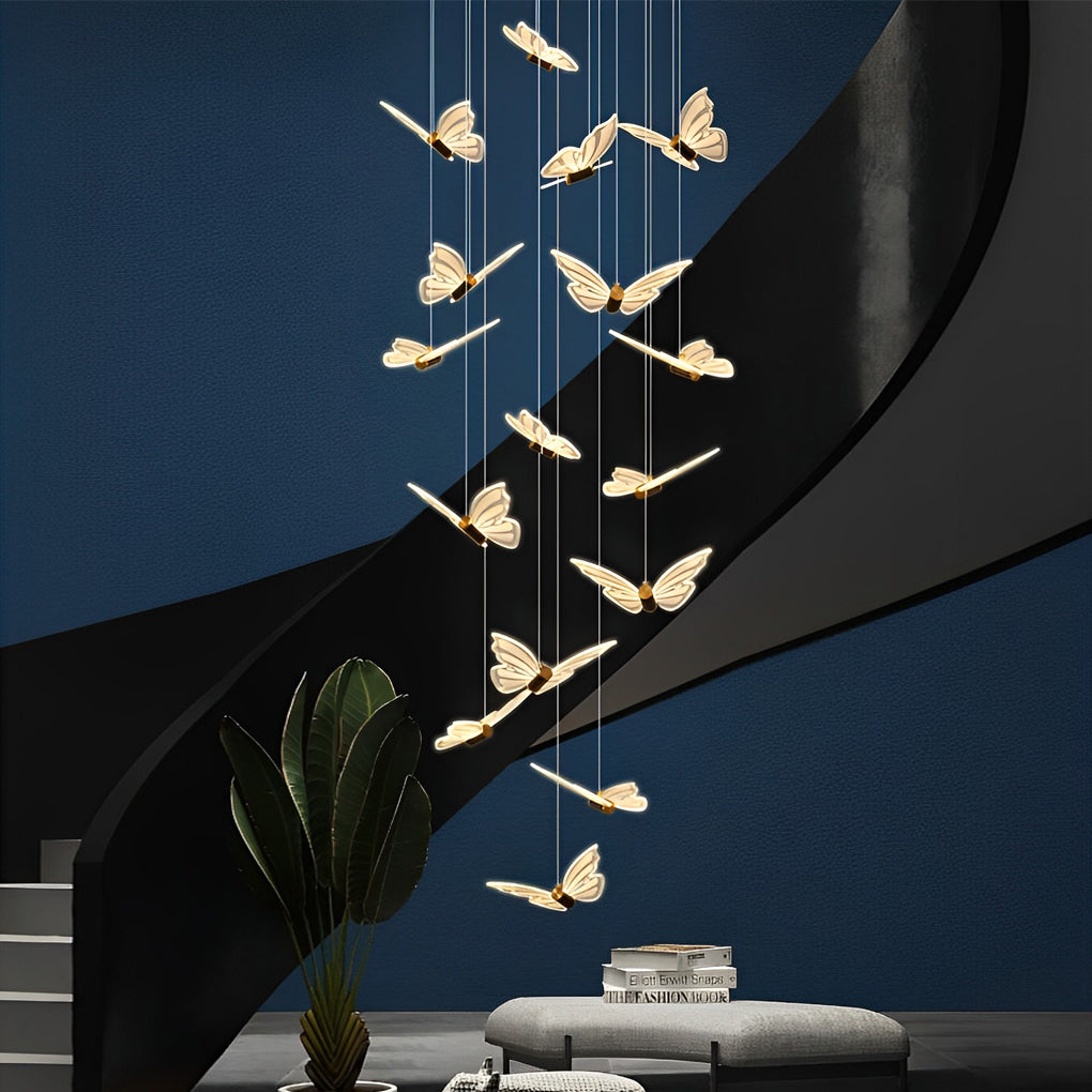 Small Butterflies Long Chandelier Ha093702