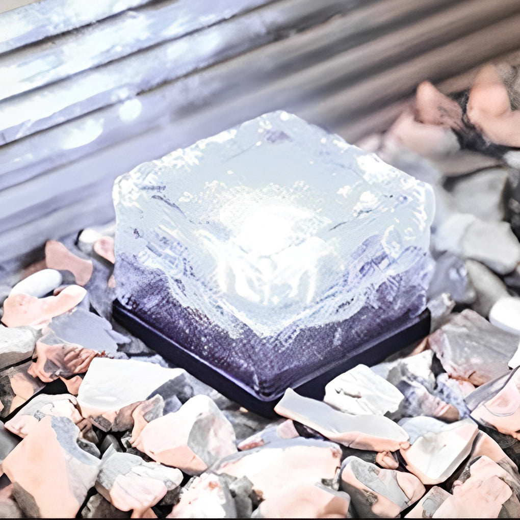 2V Mount Free Ice Cube Lights Colorful Modern Smart Solar Outdoor Step Lighting
