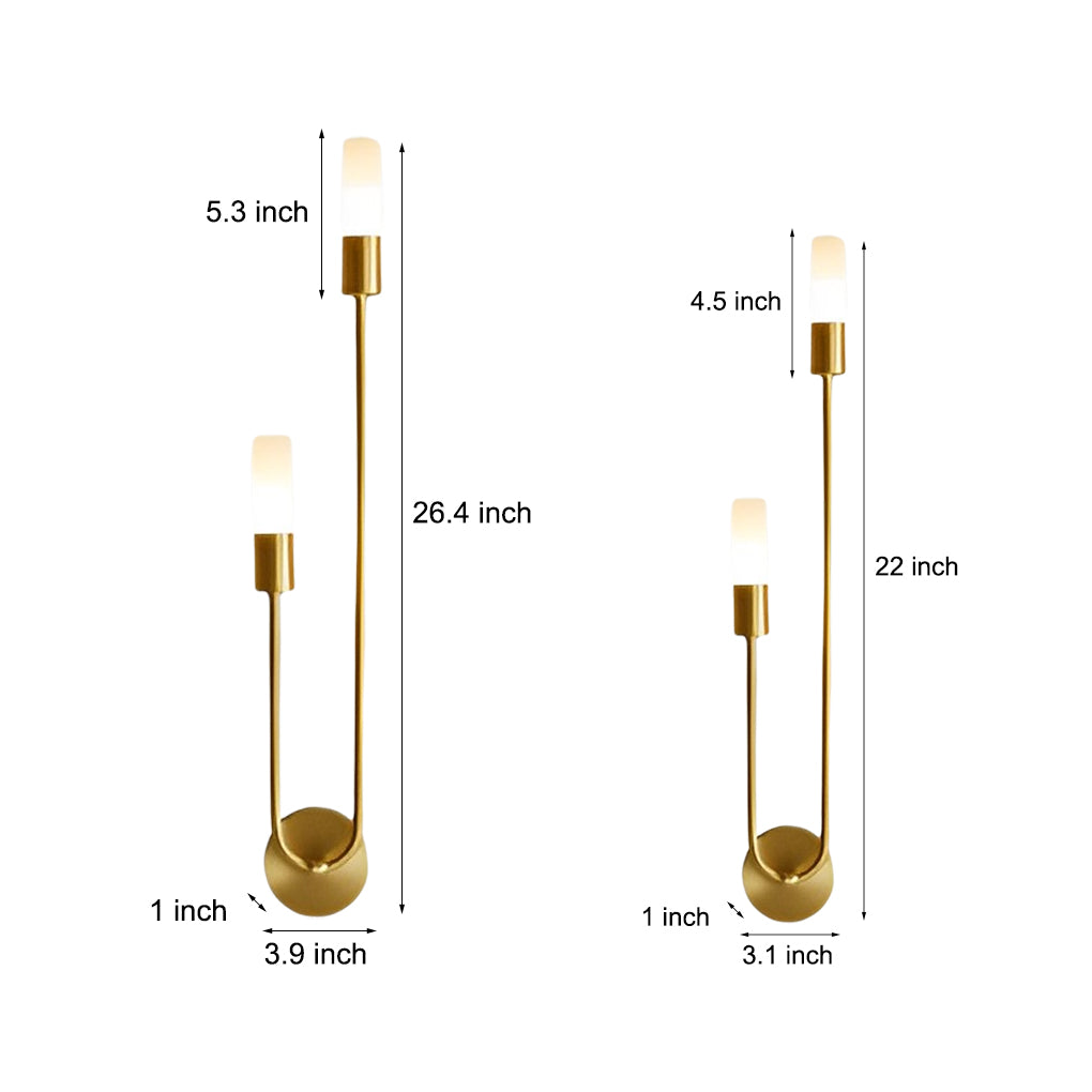 Aurelia Double Head LED Wall Sconce in Gold or Black, Modern Luxury Lighting for Bedroom and Living Room