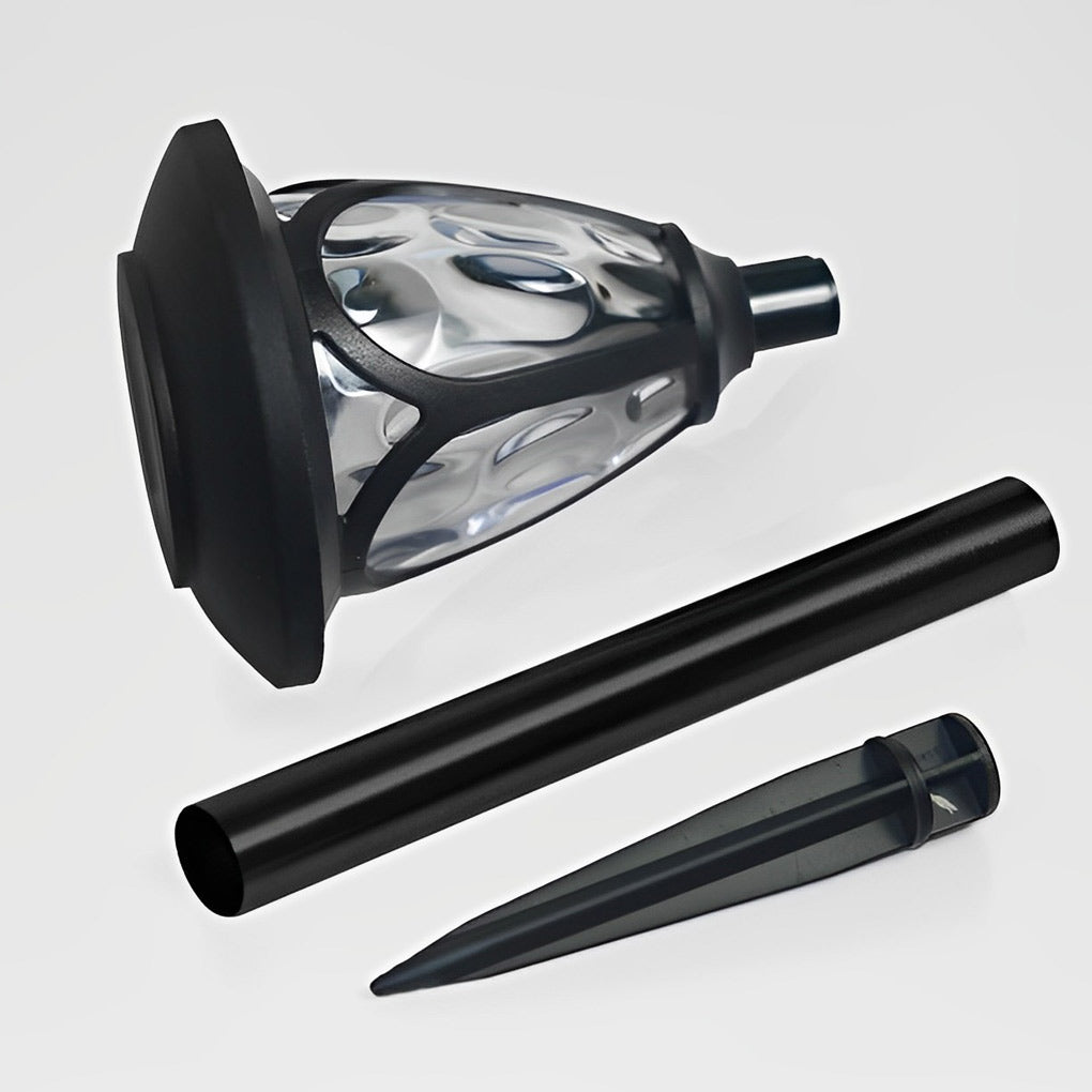 Modern Solar Path Lights Set of 2 with Frosted Glass Shades