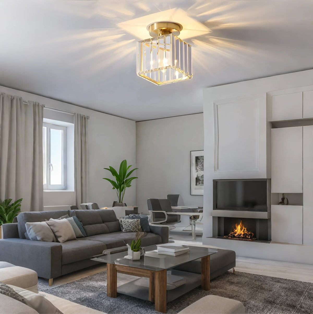 Crystal Glass Nordic Simple New Modern Led Chandelier Lights Living Loft Study Room Aisle Corridor Flats Lamps Indoor Lighting